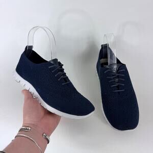 Cole Haan ZERØGRAND Wingtip Oxford Women's 6.5 Marine Blue Low Top Sneakers